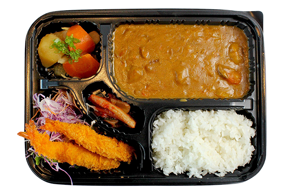 Set cơm cà ri với tôm tẩm bột